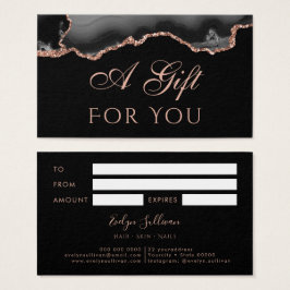 Schwarz und Rose Gold Tor auf Black Gift Card