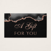 Schwarz und Rose Gold Tor auf Black Gift Card (Vorderseite)