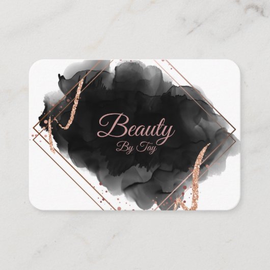 Schwarz und Rose Gold Visitenkarte Rosa (Vorderseite)