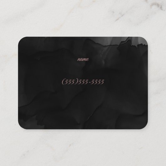 Schwarz und Rose Gold Visitenkarte Rosa (Rückseite)