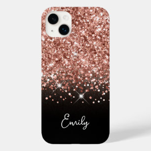Schwarz und Roségold Glitter Glam Case-Mate iPhone 14 Plus Hülle
