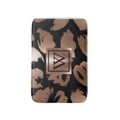 Schwarz und Rosen Gold Abstrakte Brush Badematte (Vorderseite Vertikal)