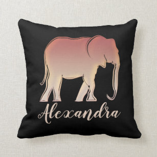 Schwarzer Elefant Kissen Zazzle De