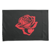 Schwarz-und Rosen-Kissen-Kasten Kissenbezug (Vorderseite-Rechts)