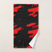 Schwarz und Rot Abstrakt Badhandtuch Set (Handtuch)