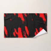 Schwarz und Rot Abstrakt Badhandtuch Set (Handtuch)