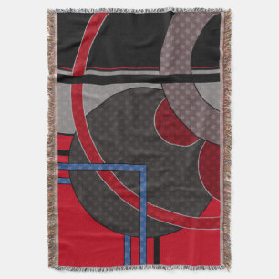Schwarz und Rot, abstrakt, Gemälde, geometrisch Decke