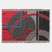 Schwarz und Rot, abstrakt, Gemälde, geometrisch Decke (Vorderseite)