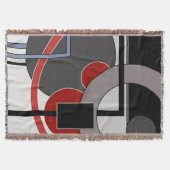 Schwarz und Rot, abstrakt, Gemälde, geometrisch Decke (Vorderseite)