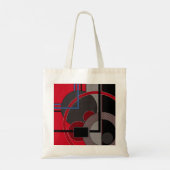 Schwarz und Rot, abstrakt, Gemälde, geometrisch Tragetasche (Rückseite)