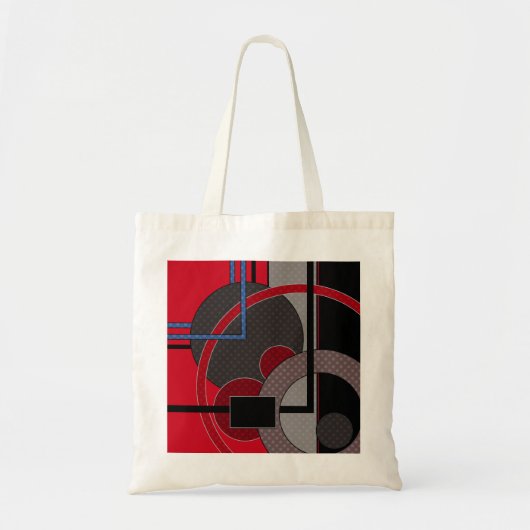 Schwarz und Rot, abstrakt, Gemälde, geometrisch Tragetasche (Vorne)