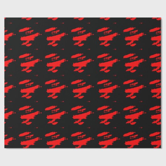 Schwarz und Rot Abstrakt Geschenkpapier (Flach)