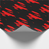 Schwarz und Rot Abstrakt Geschenkpapier (Ecke)