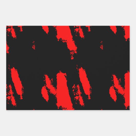 Schwarz und Rot Abstrakt Geschenkpapier Set (Vorderseite 2)