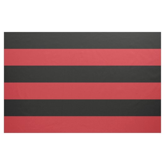 Schwarz und Rot breite Streifen große Größe Stoff (Yard (91,4 cm))