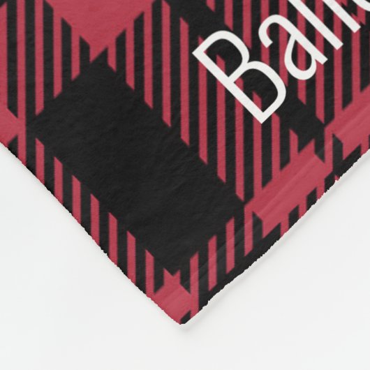 Schwarz und Rot Buffalo Kariert Personalisiert 9 F Fleecedecke (Ecke)