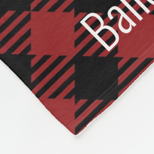 Schwarz und Rot Buffalo Kariert Personalisiert 9 F Fleecedecke (Ecke)