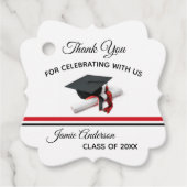 Schwarz und Rot Cap & Tassel | ABSCHLUSS Geschenkanhänger (Vorderseite)