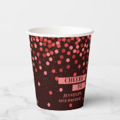 Schwarz und Rot-Confetti jubeln sich, Aufnahmen zu Pappbecher (Rückseite)