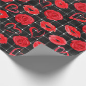 Schwarz und Rot Geschenkpapier (Ecke)