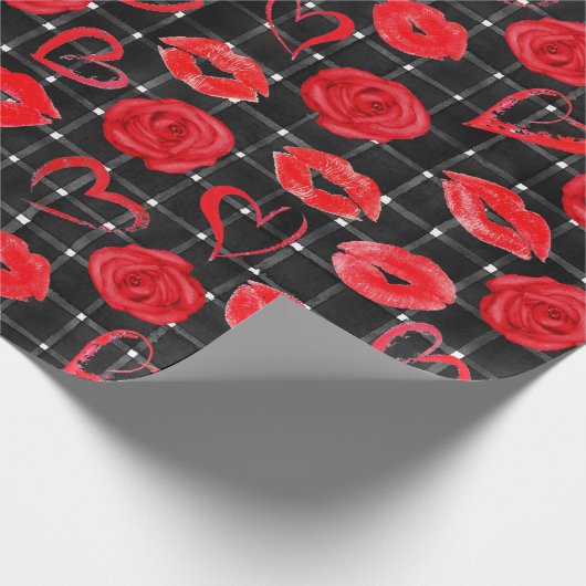 Schwarz und Rot Geschenkpapier (Ecke)