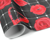 Schwarz und Rot Geschenkpapier (Rolleneckpunkt)