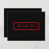 Schwarz und Rot Gothic Blumendark Danke Karte (Vorne/Hinten)