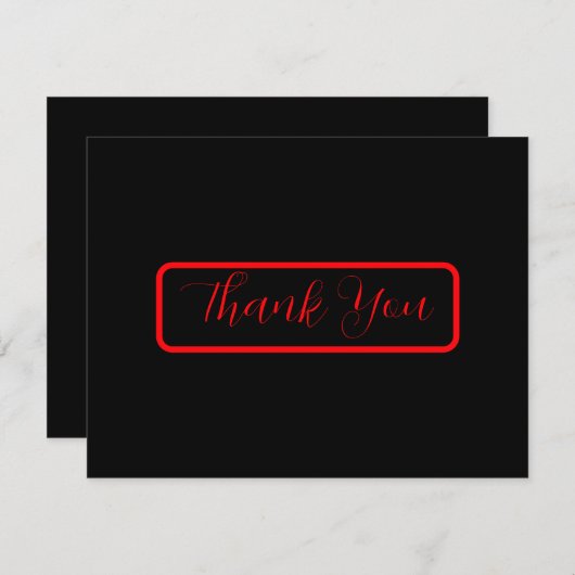 Schwarz und Rot Gothic Blumendark Danke Karte (Vorne/Hinten)