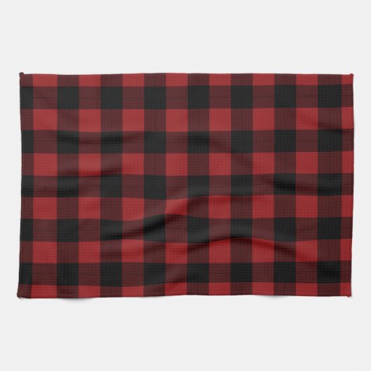 Schwarz und Rot Karo Küchentuch (Horizontal)