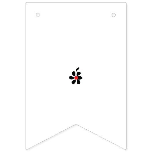 Schwarz und Rot | Minimalistische Blumenkunst Wimpelkette (Zweite Fahne)