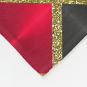 Schwarz und Rot mit Goldplätzen Fleecedecke (Ecke)