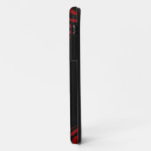 Schwarz und Rot mit Streifen Case-Mate iPhone Hülle (Hinten/Links)