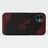 Schwarz und Rot mit Streifen Case-Mate iPhone Hülle (Rückseite (Horizontal))