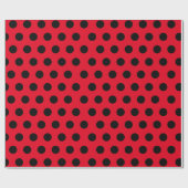 Schwarz und Rot, mittleres Polka-Dot-Wrapping-Papi Geschenkpapier (Flach)