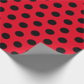 Schwarz und Rot, mittleres Polka-Dot-Wrapping-Papi Geschenkpapier (Ecke)
