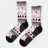 Schwarz und Rot, Modemuster Socken (Links)