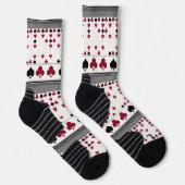 Schwarz und Rot, Modemuster Socken (Rechts)