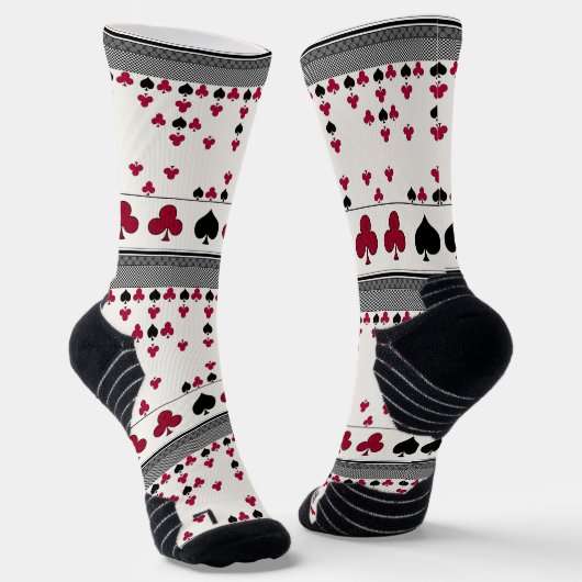 Schwarz und Rot, Modemuster Socken (Gewinkelt)