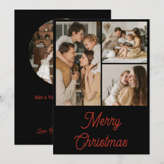 Schwarz und Rot Modern Feiertagskarte