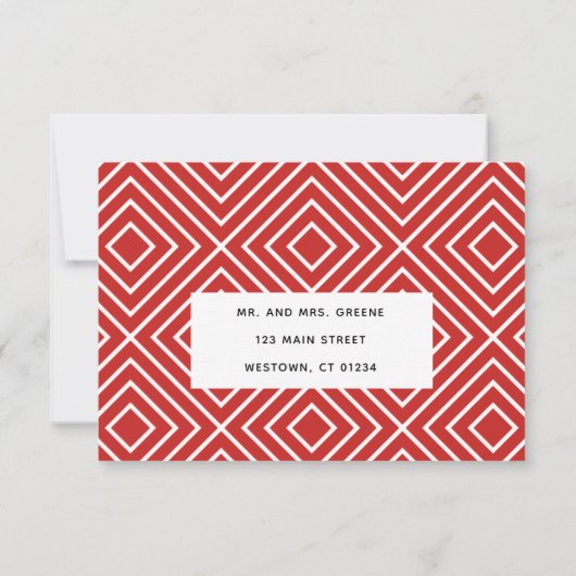 Schwarz und Rot Moderne Bar Mitzvah Postcard UAWG Einladung (Rückseite)