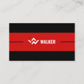 Schwarz und Rot Moderne Personalisiert Visitenkarte (Rückseite)