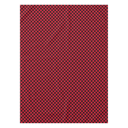 Schwarz und Rot - Retro-Schachbrett Tischdecke (Vorderseite)
