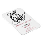 Schwarz und Rot Save the Date Magnet (Rechte Seite)