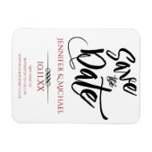 Schwarz und Rot Save the Date Magnet (Horizontal)