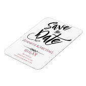 Schwarz und Rot Save the Date Magnet (Linke Seite)