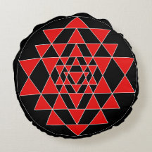 Schwarz und Rot Sri Yantra Meditation Kissen