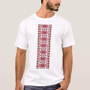 Schwarz und Rot Ukrainische Vyshyvanka bestickt T-Shirt
