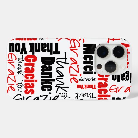 Schwarz und Rot Vielen Dank Word Cloud Case-Mate iPhone Hülle (Rückseite (Horizontal))