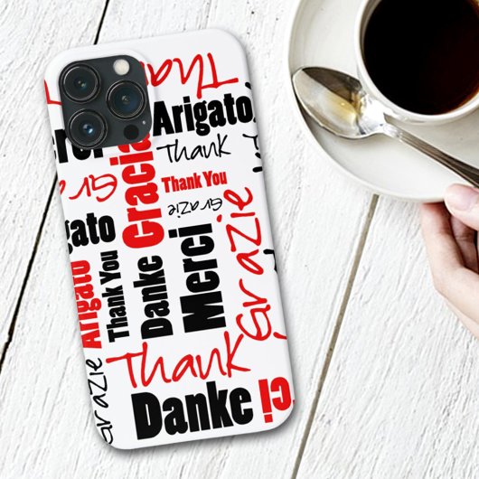 Schwarz und Rot Vielen Dank Word Cloud Case-Mate iPhone Hülle