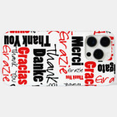 Schwarz und Rot Vielen Dank Word Cloud Case-Mate iPhone Hülle (Rückseite (Horizontal))